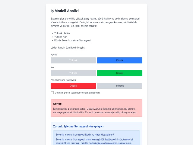 İş Modeli Analiz Aracı